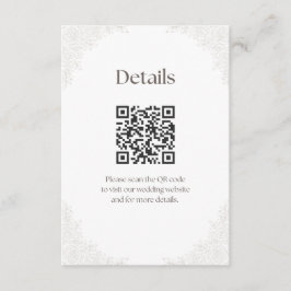 Cartão De Informações Detalhes do Fundo da Campainha de Casamento Enclos