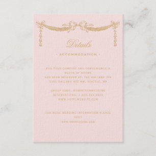 Cartão De Informações Detalhes do Glória Swag do Arco Paris, cor-de-rosa