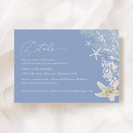 Cartão De Informações Detalhes do Hotel de Casamento Blue Beach Coastal 