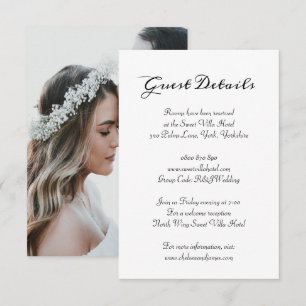 Cartão De Informações Detalhes do Hotel Guest de Caligrafia de Fotografi