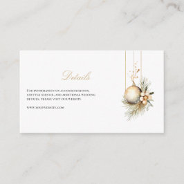 Cartão De Informações Detalhes do inverno Floral de Natal Elegante