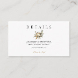Cartão De Informações Detalhes do inverno Floral de Natal Elegante