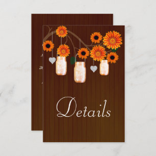 Cartão De Informações Detalhes do Laranja Floral Laranja Escuro Mason Ja