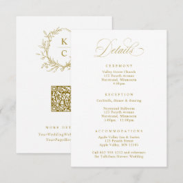 Cartão De Informações Detalhes do Logotipo de Casamento com Brasão Vinta