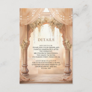 Cartão De Informações Detalhes do Mandap de Casamento Hindu Indiano Flor