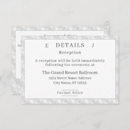 Cartão De Informações Detalhes do Monograma Católico Lace Branco