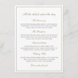 Cartão De Informações Detalhes do Monograma Clássico Dourado Faux Elegan