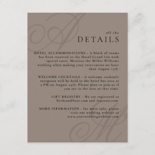 Cartão De Informações Detalhes do Monograma Elegante de Borda Moderna Ta