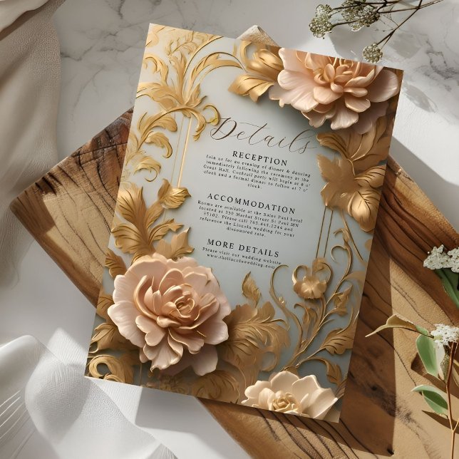 Cartão De Informações Detalhes do motivo floral inspirado na Luxurious V (Criador carregado)