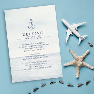 Cartão De Informações Detalhes do Oceano de Âncora Náutica