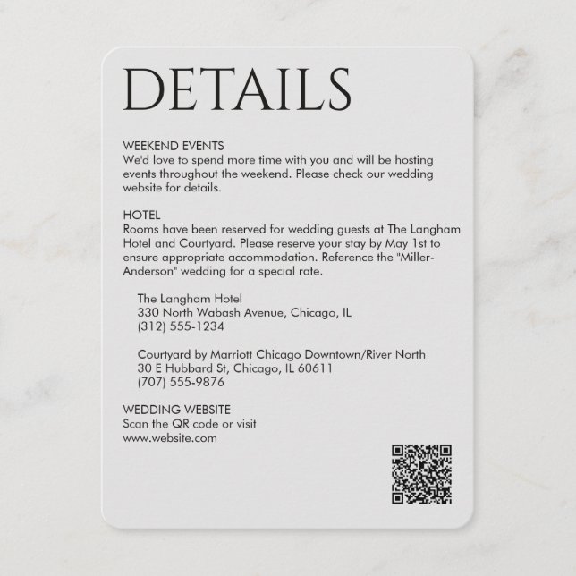 Cartão De Informações Detalhes do Preto para Fumos Moderno Elegante (Frente)