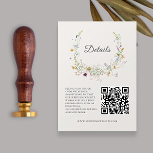 Cartão De Informações Detalhes do QRcode de Casamento de Beringela de Fl
