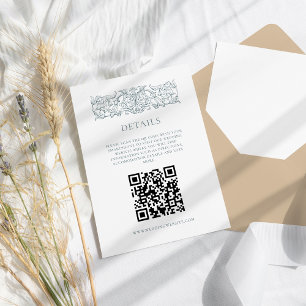 Cartão De Informações Detalhes do QRcode Elegante Elegante Dusty Barroco
