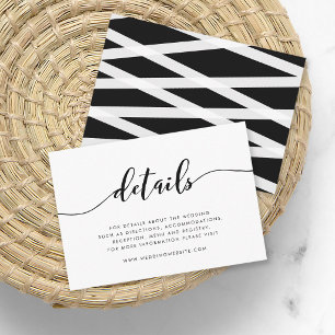 Cartão De Informações Detalhes do Script Relax Preto e Branco