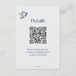 Cartão De Informações Detalhes do Sino de Casamento Azul Prata Enclausur