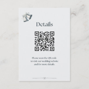 Cartão De Informações Detalhes do Sino de Casamento Azul Prata Enclausur