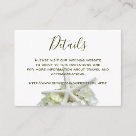 Cartão De Informações Detalhes do Site de Casamento Branco do Jardim do