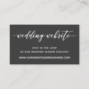 Cartão De Informações Detalhes do Site de Casamento de Script, Cinzas Es