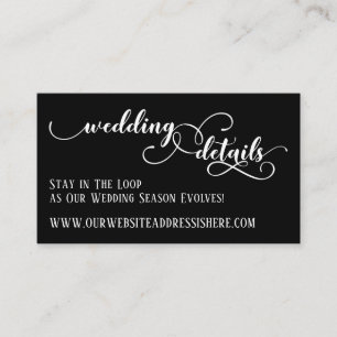 Cartão De Informações Detalhes do Site de Casamento em Escrito Elaborado