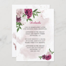 Cartão De Informações detalhes do verde-verde das flores da madrugada ro