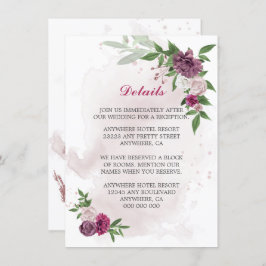 Cartão De Informações detalhes do verde-verde das flores da madrugada ro