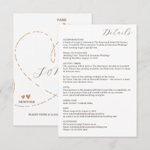 Cartão De Informações Detalhes do Voo do Avião de Casamento
