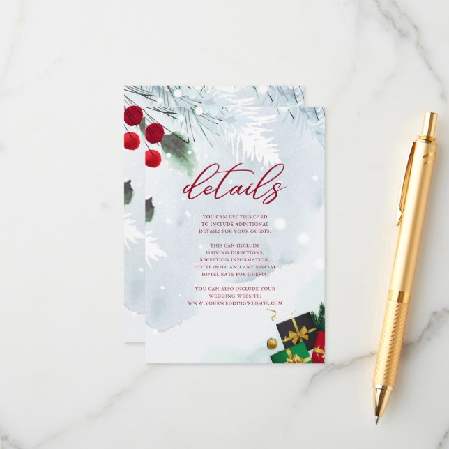 Cartão De Informações Detalhes dos Convidados da Festa de Natal (Frente/Verso In Situ)