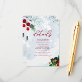 Cartão De Informações Detalhes dos Convidados da Festa de Natal