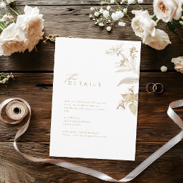 Cartão De Informações Detalhes Dourados Elegantes Do Casamento Físico Bo