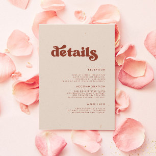 Cartão De Informações Detalhes elegantes de casamento em rosa pêssego re