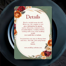 Cartão De Informações Detalhes elegantes de casamento floral com salvia