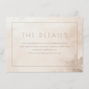 Cartão De Informações Detalhes Elegantes em Bege com Aquarela