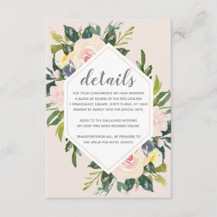 Cartão De Informações Detalhes Florais de Primavera   Enclausura de Deta