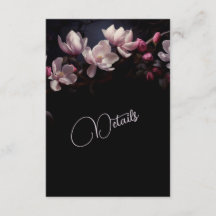 Detalhes Florais Pretos de Magólia 3D