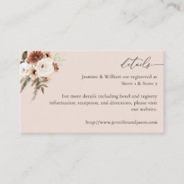 Cartão De Informações Detalhes Florais Rústicos De Boho Neutro S2- Beige