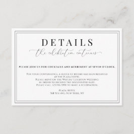 Cartão De Informações Detalhes Formais do Casamento
