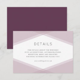 Cartão De Informações Detalhes Geométricos Escuros da Camada Mauve