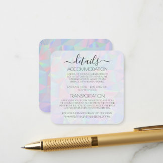 Cartão De Informações Detalhes Geométricos Iridescentes Personalizados