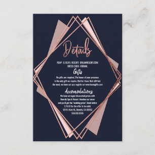 Cartão De Informações Detalhes geométricos malva dos azuis marinhos