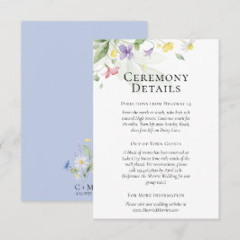 Cartão De Informações Detalhes / Instruções de Flores Silvestres em Aqua