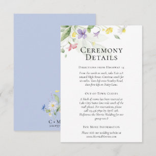 Cartão De Informações Detalhes / Instruções de Flores Silvestres em Aqua