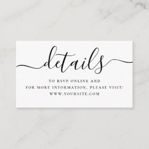 Cartão De Informações Detalhes Mínimos de Casamento + Código QR Script