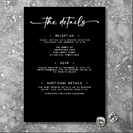 Cartão De Informações Detalhes Mínimos de Casamento do Script Branco Pre