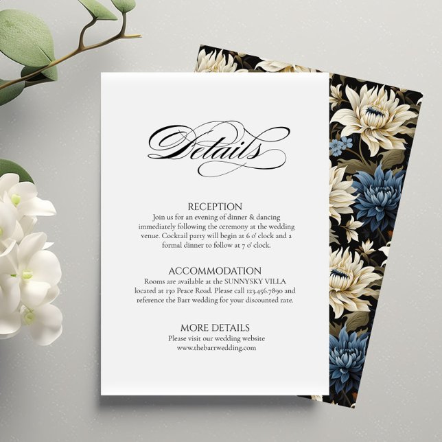 Cartão De Informações Detalhes mínimos de casamento Enclosure Card flora (Criador carregado)