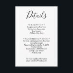 Cartão De Informações Detalhes mínimos de casamento preto e branco Códig<br><div class="desc">Estes cartões de cerimônia de núpcias contêm informações para os convidados de casamento em carta-chic. CORRESPONDENTE a itens na nossa coleção.</div>