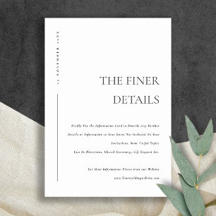 CARTÃO DE INFORMAÇÕES DETALHES MÍNIMOS DE TIPOGRAFIA BRANCA NEGRA