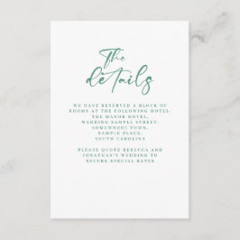 Cartão De Informações Detalhes mínimos do casamento de Eucalyptus