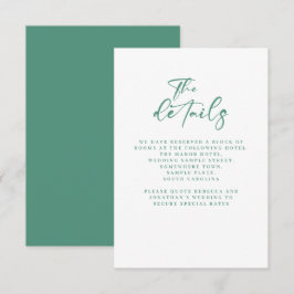 Cartão De Informações Detalhes mínimos do casamento de Eucalyptus