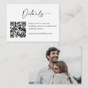 Cartão De Informações Detalhes mínimos elegantes Foto do código QR