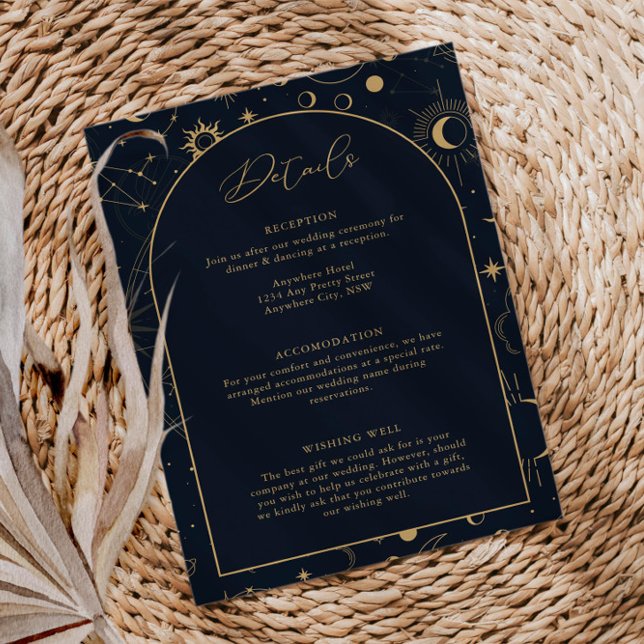 Cartão De Informações Detalhes Místicos Celestiais do Sol e da Lua (Criador carregado)